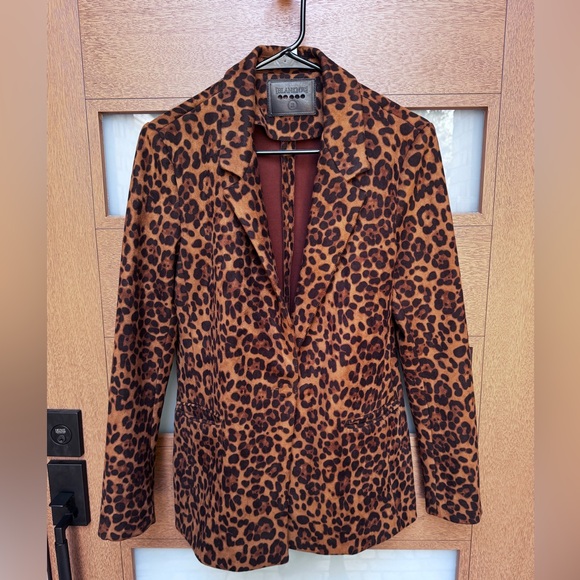 BLANKNYC faux suede/ vegan blazer leopard print size small - Picture 1 of 5